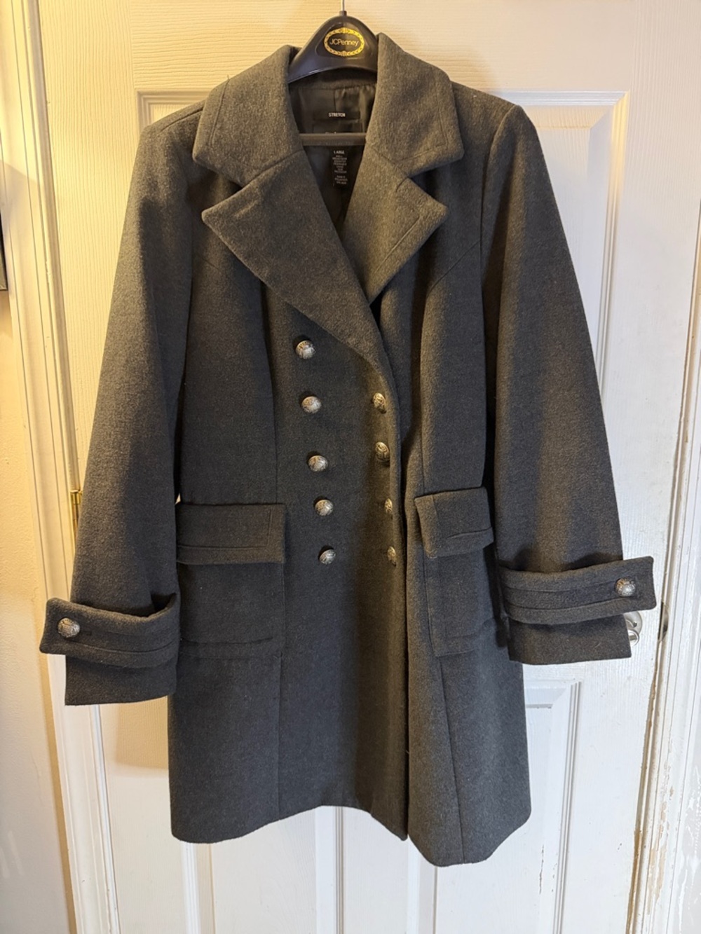 Style & Co. Gray Double-Breasted Wool Pea Coat